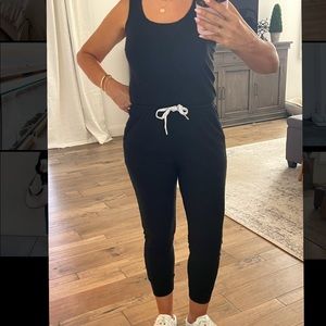 Drawstring waist jumper w/banded ankles